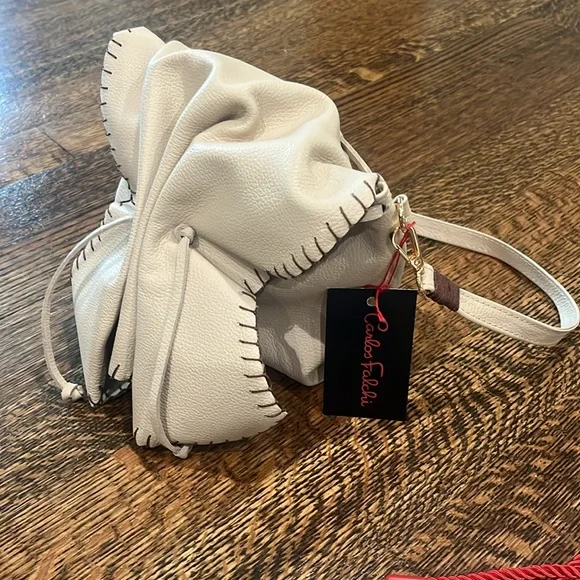 Carlos Falchi Tan Medium Butterfly Bag with Crystal Strap - Picture 5 of 14